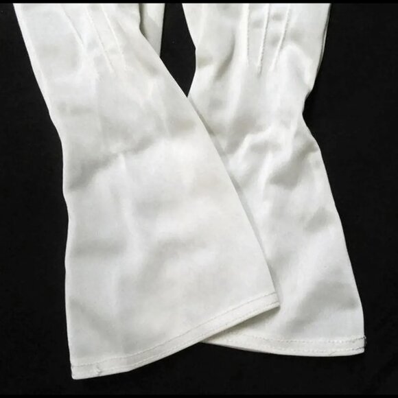 Vintage White Nylon Gauntlets, Mid Length 50s Gloves - Picture 6 of 11